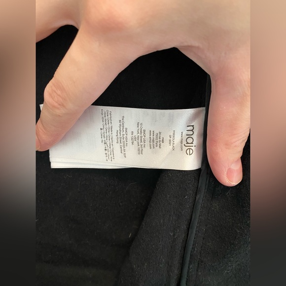 Wool Maje black coat - Picture 4 of 7